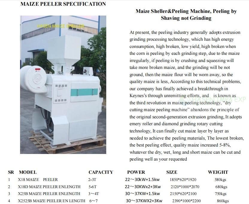 corn(maize) peeling machine (玉米脱皮机) uses sand rollers and diamond grinding to peel maize layer by layer, reducing breakage and raising good-grain yield by 5-8%. Ideal for corn grits and maize flour mills.www.immyhitech.com